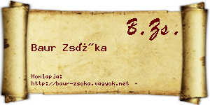 Baur Zsóka névjegykártya